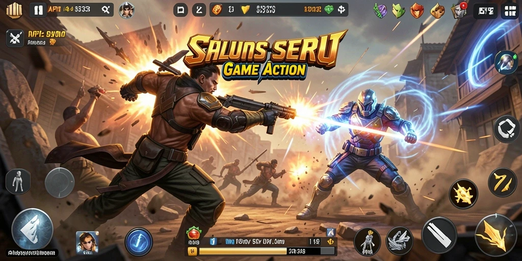 Tampilan gameplay API33 dengan aksi pertarungan yang mendebarkan.