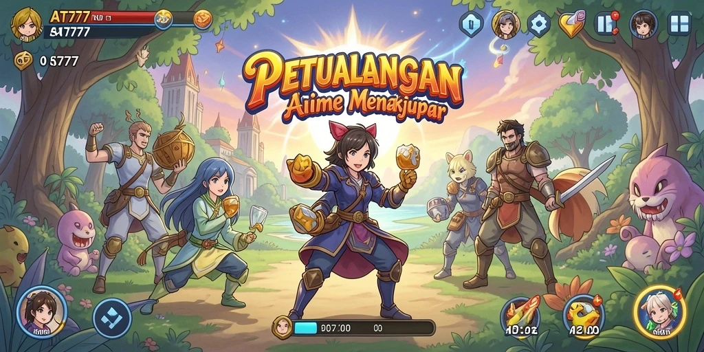 Gambaran gameplay seru dalam dunia anime yang penuh warna.