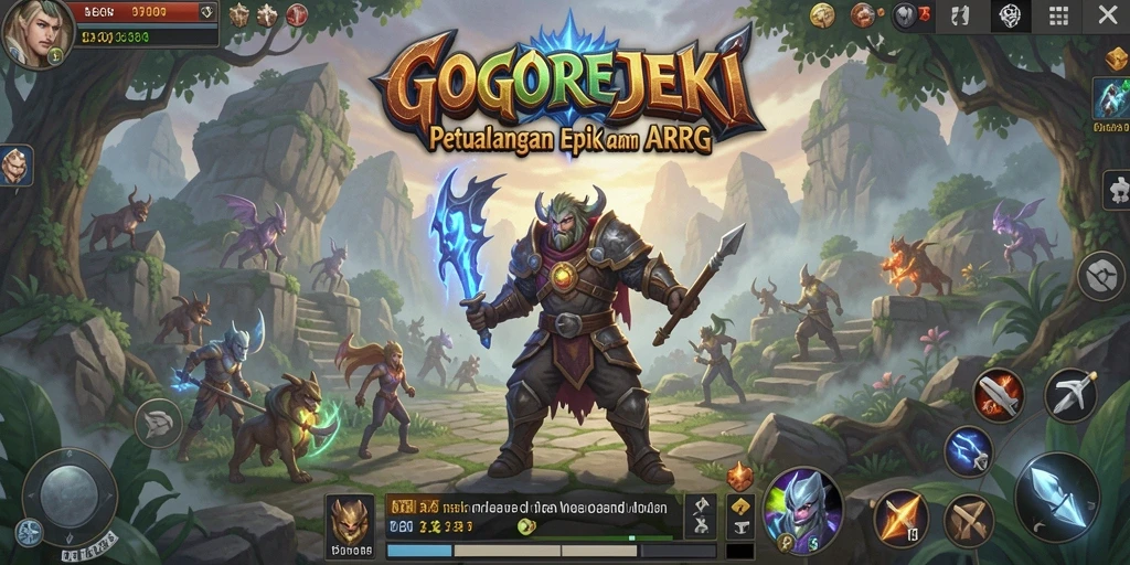 Tangkapan layar GOGOREJEKI yang menampilkan aksi pertarungan ARPG yang mendebarkan.