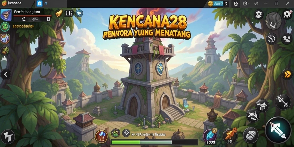 Screenshot menampilkan aksi seru dalam permainan Tower Defense KENCANA28.