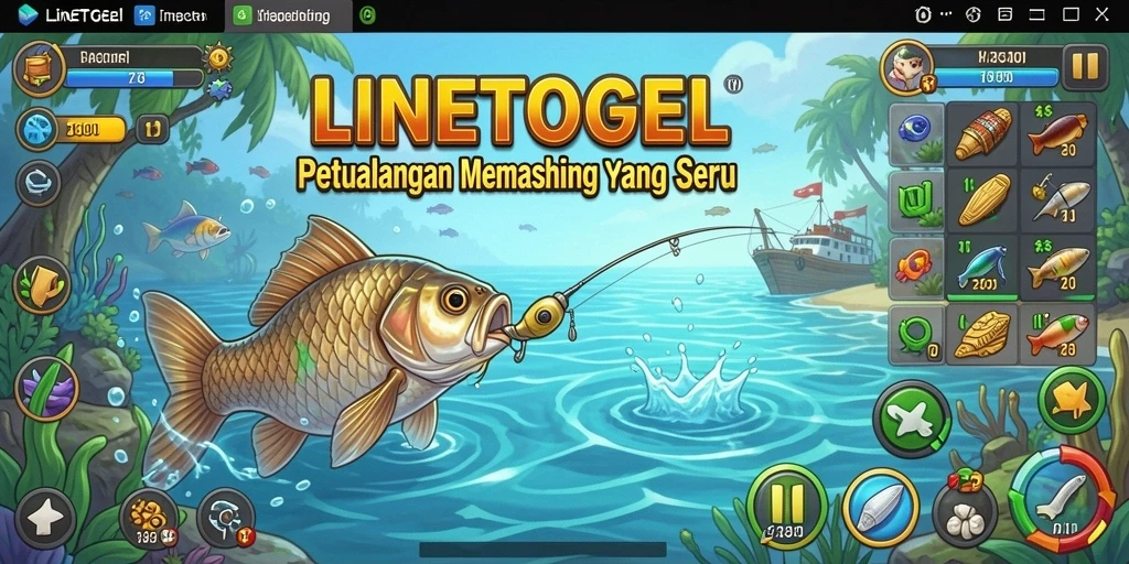Tampilan menarik dari gameplay memancing di LINETOGEL.