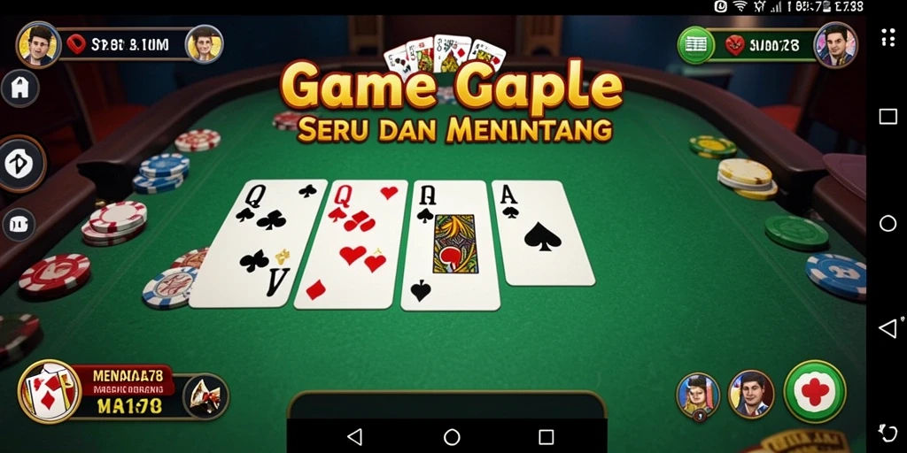Tampilan gameplay seru dalam MENYALA78 dengan suasana Gaple yang kental.