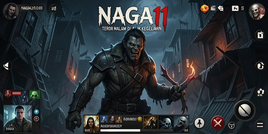 Tampilan gameplay menegangkan dengan makhluk menyeramkan yang mengintai.