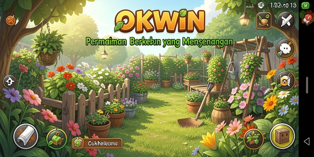 Tampilan permainan OKWIN yang menakjubkan dan interaktif dalam bertani.