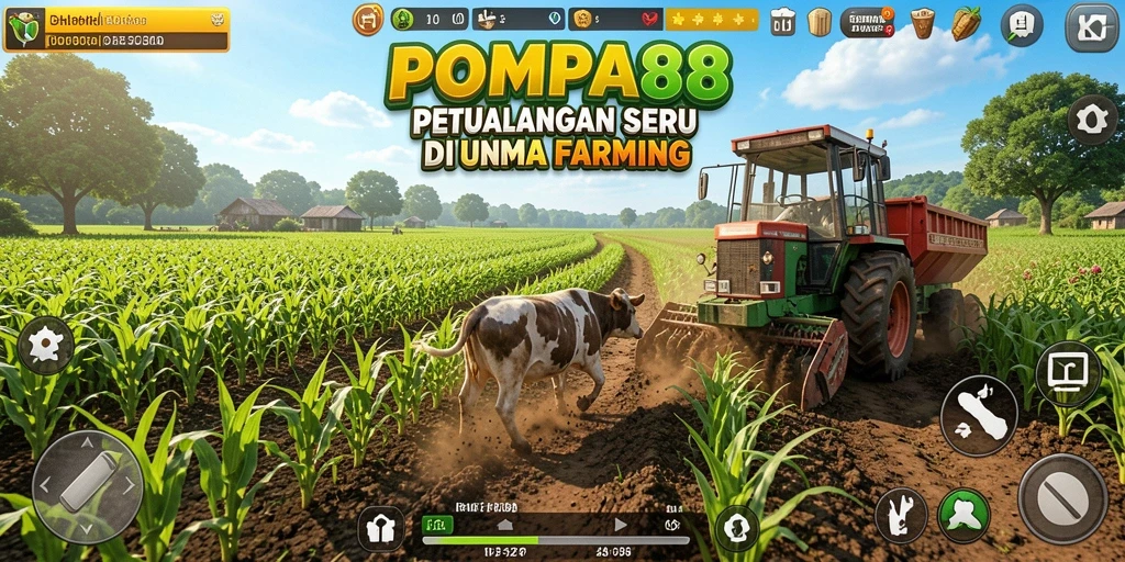 Tampilan menarik gameplay POMPA88 dengan aktivitas bertani.