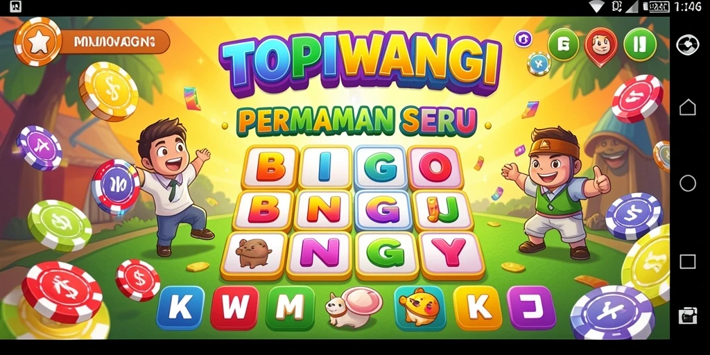 Tampilan utama gameplay Bingo di TOPIWANGI yang menarik.