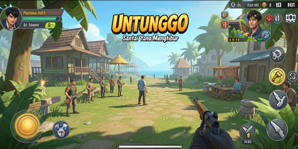 Tampilan Gameplay UNTUNGGO yang menarik dan penuh warna.